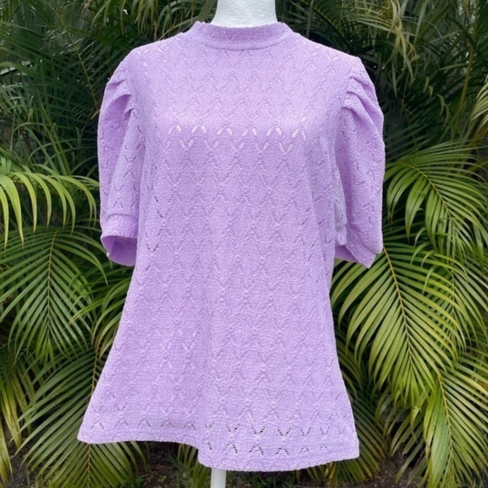Pieces Lavender Puff Sleeve Blouse Size Large
